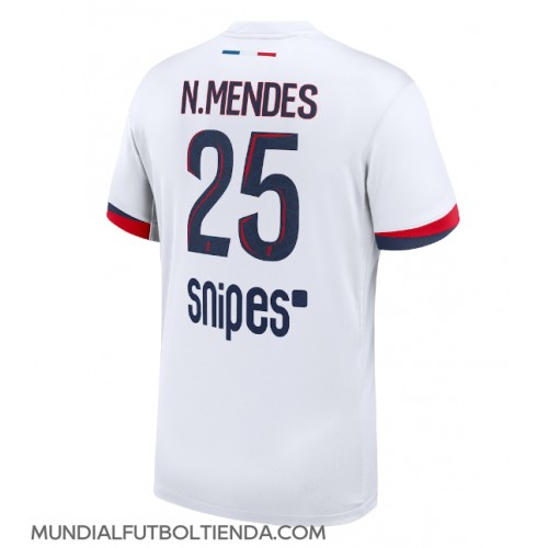 Camiseta Paris Saint-Germain Nuno Mendes #25 Segunda Equipación Replica 2025-26 mangas cortas